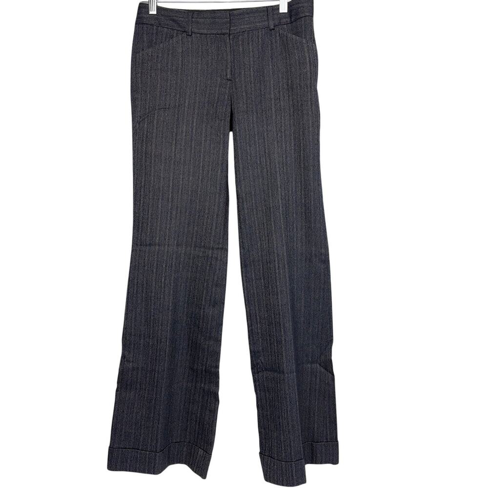 Ellie Tahari Academia Tailored Classic Pin Stripe Wool Straight Leg Pant 30